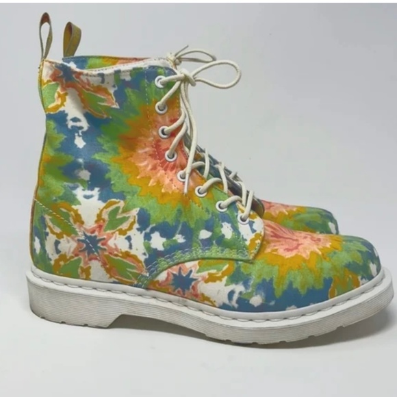 Page Tie Dye Canvas Doctor Martens Boots - Picture 1 of 7